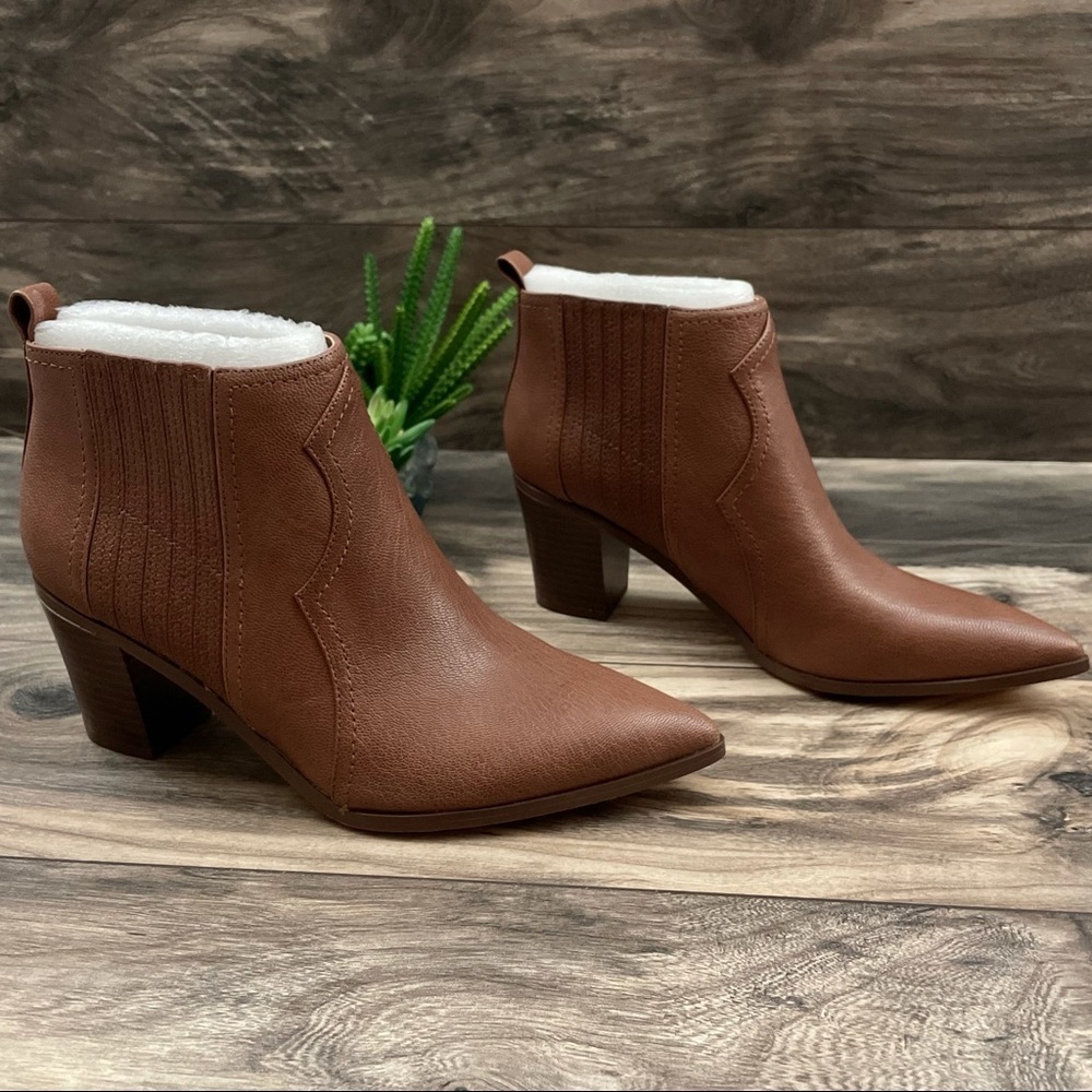 NIB Nine West Cowboy Natural Ankle Western Bootie - Picture 5 of 12